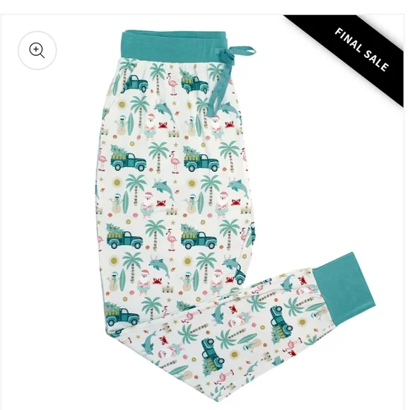 Coastal Christmas Bamboo Jogger Pajama Pants - Picture 1 of 5